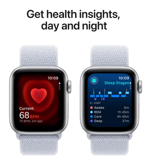 Apple Watch SE 40mm Silver Aluminium Case with Blue Cloud Sport Loop [MXEE3ZPA]