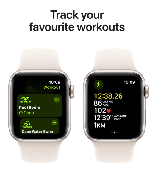 Apple Watch SE 40mm Starlight Aluminium Case with Starlight Sport Band GPS + Cellular - S/M [MXGJ3ZPA]