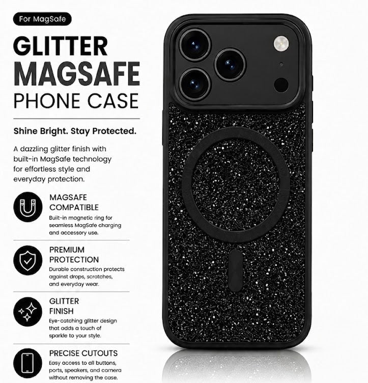 MaxGuard Diamond MagSafe Case for iPhone 17 Pro - Black