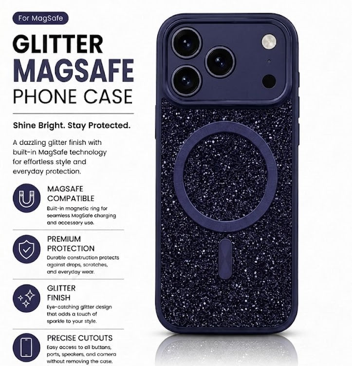 MaxGuard Diamond MagSafe Case for iPhone 17 Pro - Dark Purple
