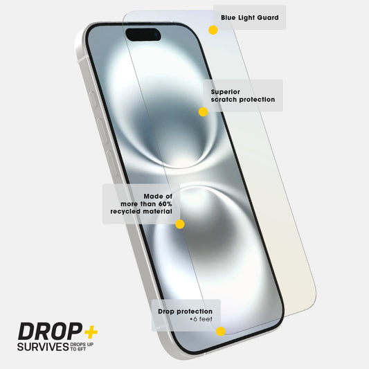 OtterBox Premium Pro Glass Protector - iPhone 16 Pro Blue Light Guard