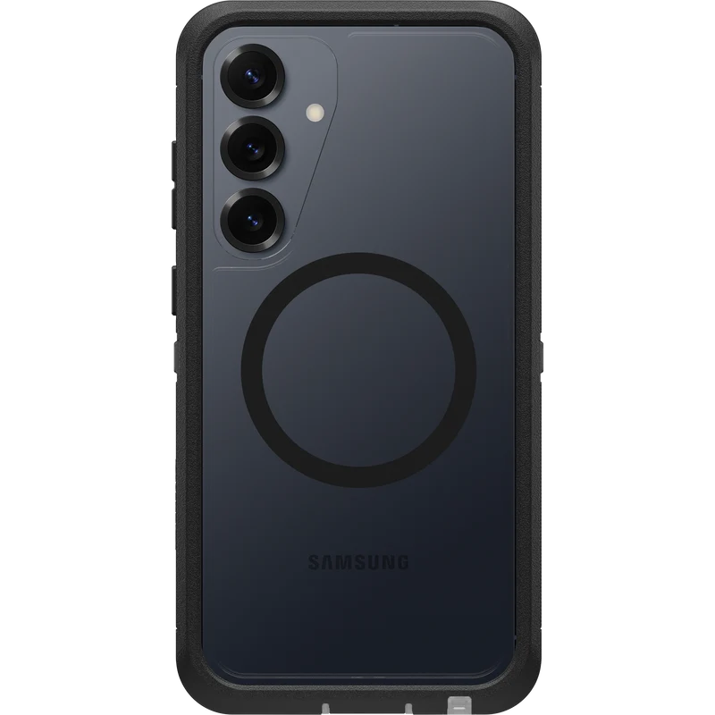 OtterBox Defender XT Clear Magnets Case for Samsung S25 5G - Dark Side (Clear/Black)