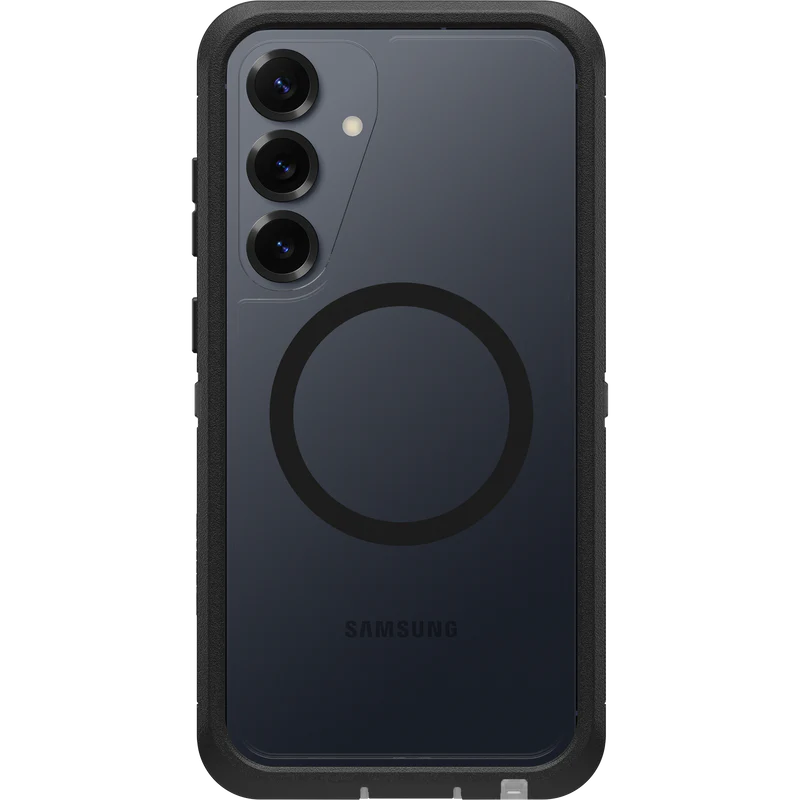 OtterBox Defender XT Clear Magnets Case for Samsung S25 5G - Dark Side (Clear/Black)