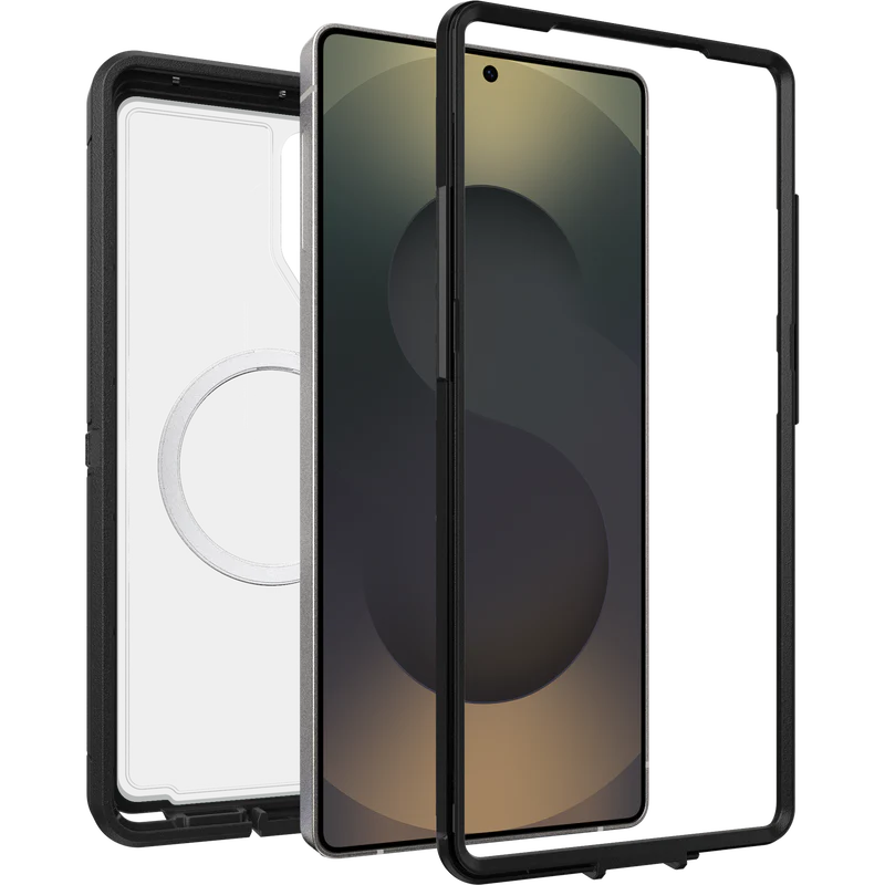 OtterBox Defender XT Clear Magnets Case for Samsung S25 Ultra 5G - Dark Side (Clear/Black)