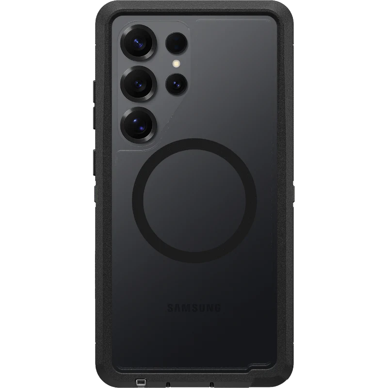 OtterBox Defender XT Clear Magnets Case for Samsung S25 Ultra 5G - Dark Side (Clear/Black)