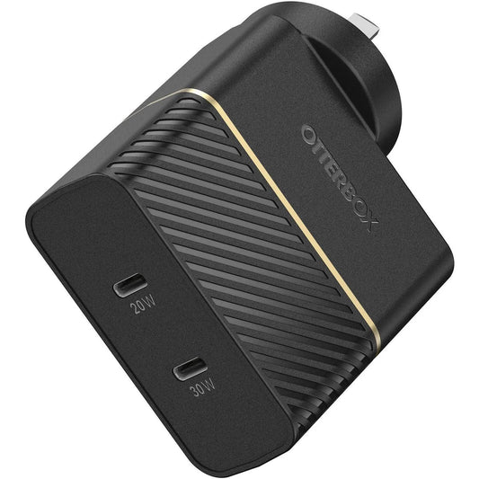 OtterBox Fast Charge Dual USB-C Port Wall Charger 20W / 30W - BLACK [78-80354]