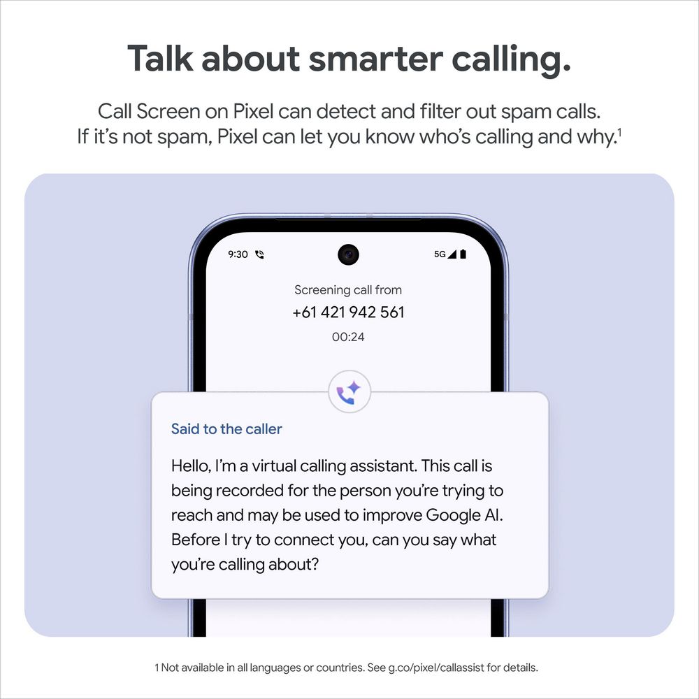 Google Pixel 9a 5G 128GB - Iris (AU Stock)