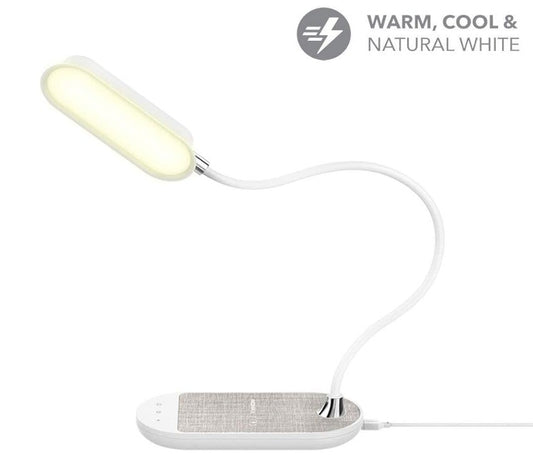 MOMAX Q.LED Flex Mini Lamp with Wireless Charging (White)