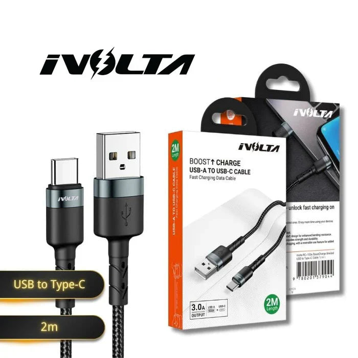 iVolta [RC-101a] 3.0A Boost Charge 2m Braided USB to Type C Cable