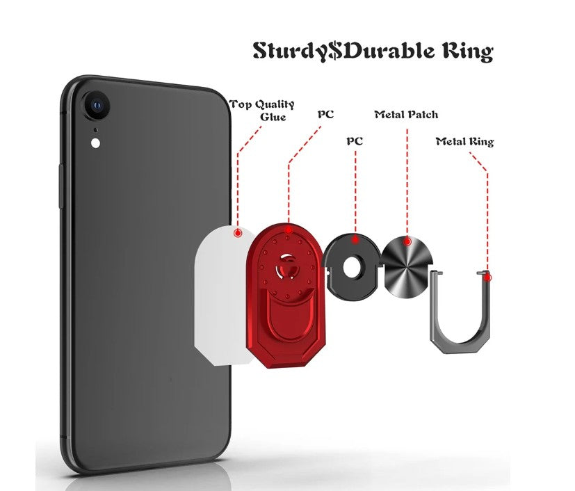 360 MAGNETIC RING HOLDER - Universal for Phone / Tablet - Red
