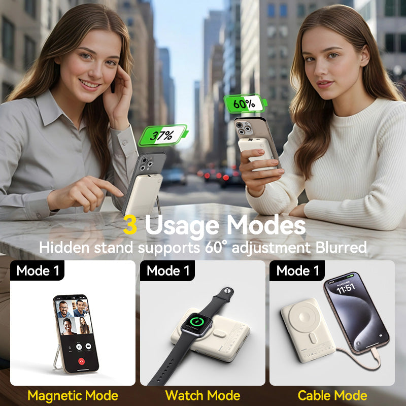 REMAX [MC-05-BEIGE] MagSafe Wireless Power Bank 10000 mAh - Beige