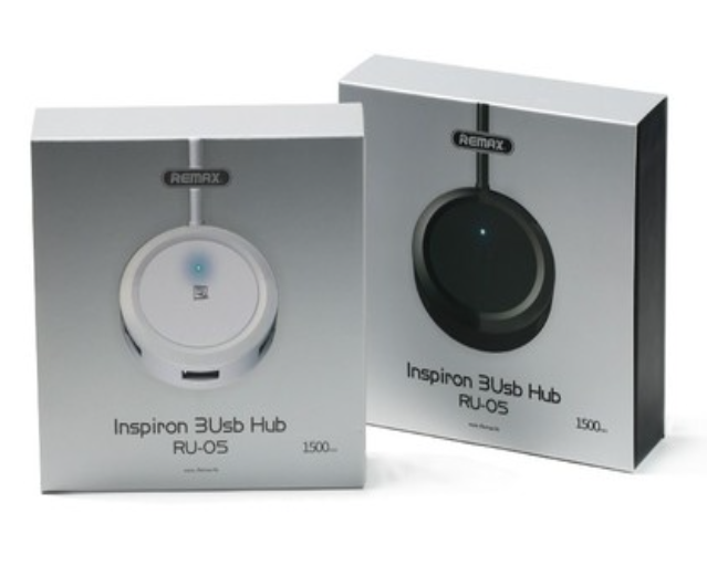 REMAX - HUB-3 USB PORT 2.0 ADAPTOR - WHITE - only charging with computer