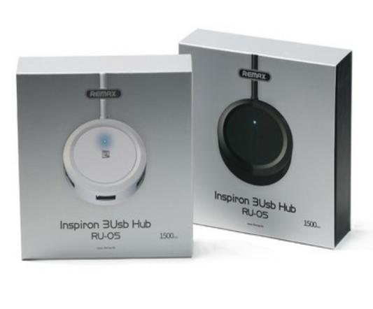 REMAX - HUB-3 USB PORT 2.0 ADAPTOR - WHITE - only charging with computer