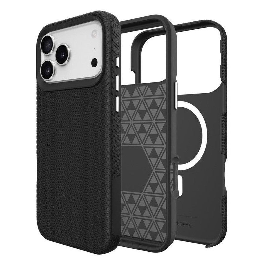 Rhinos Rugged Shockproof Case with Magnetic Ring for iPhone 17 Pro Max - Black