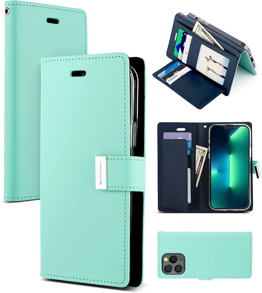 Goospery Rich Diary Book Case - iPhone 16 6.1" - Mint