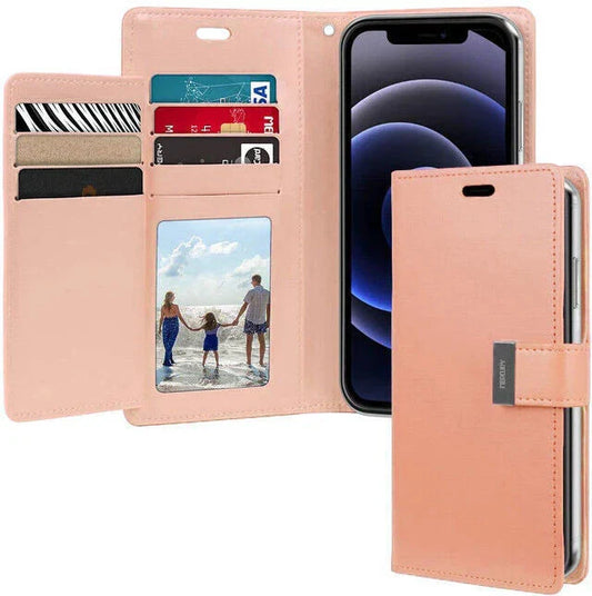 Goospery Rich Diary Book Case - iPhone 13 Pro Max (6.7') ROSE GOLD
