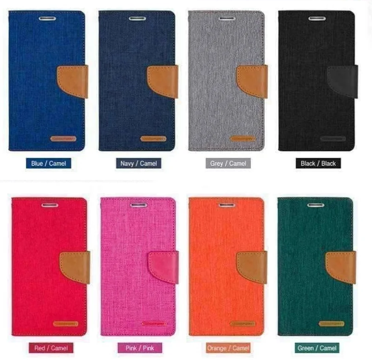 Goospery Canvas Book Case - IPHONE 13 Pro Max (6.7') - BLACK