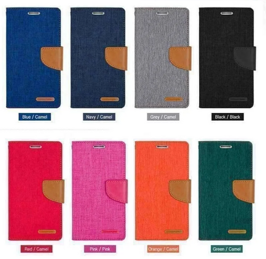 Goospery Canvas Book Case - IPHONE 13 Pro Max (6.7') - ORANGE   (Clearance)