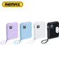 REMAX RPP-579 22.5W Power Bank [10K mAh] [1 Port + Lightning & USB C Cables] - WHITE