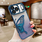 Glitter Butterfly Sandy Case for Apple iPhone 17 Pro Max - Blue