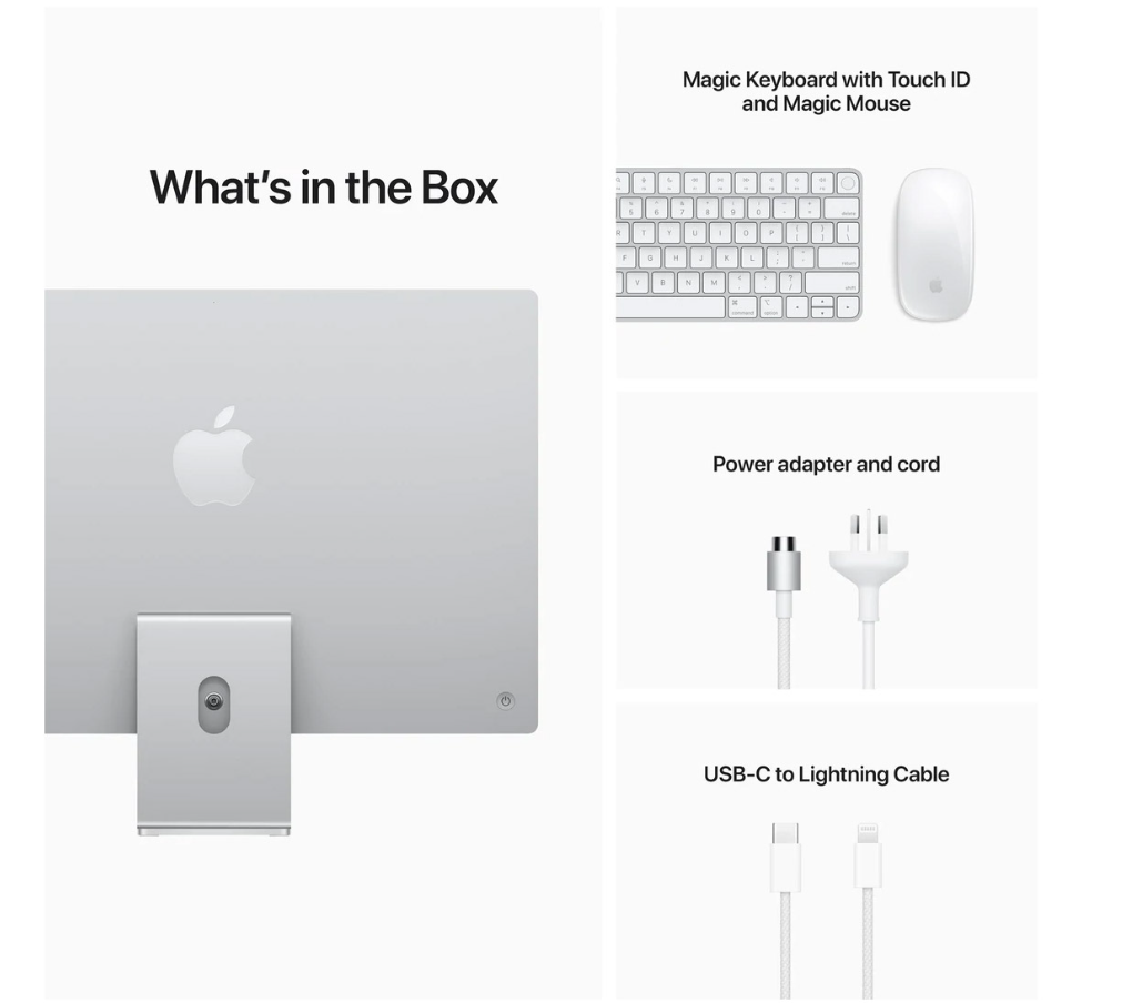 Apple iMac with Retina 4.5K Display M1 24" 8-core GPU 512GB [MGPD3XA] - Silver