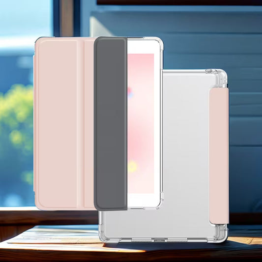 Smart Case for Apple iPad 10.2" w/ Stylus Holder - Pink / Clear Back