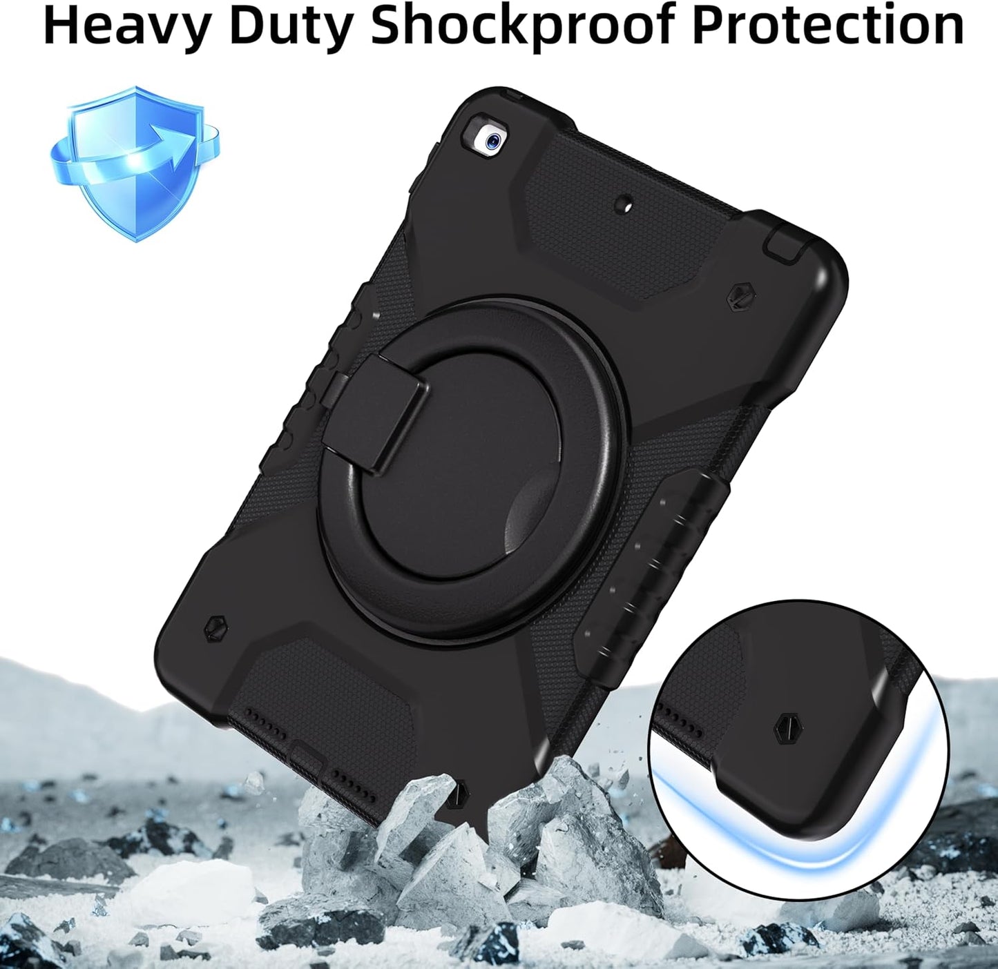 Rugged Protective Case w/folded Handle iPad 10.9'' 10th / A16 11th Gen- Black