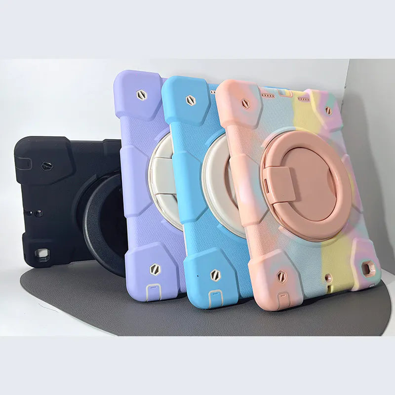 Rugged Protective Case with Folded Handle iPad 10.2' 7 / 8 / 9th Gen - Rainbow