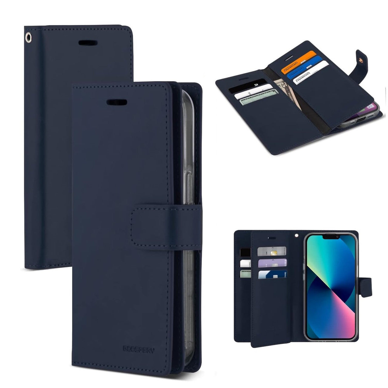 Mansoor Diary Case with Card Slot for Samsung Galaxy S23 6.1'' - NAVY