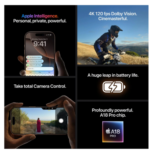 HANDSET - APPLE IPHONE 16 PRO 128GB - BLACK TITANIUM