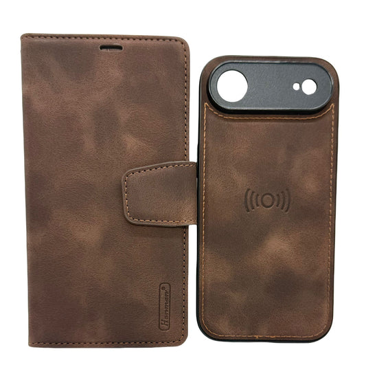 Hanman 2-in-1 Detachable Wallet Case for iPhone 17 Air - Brown