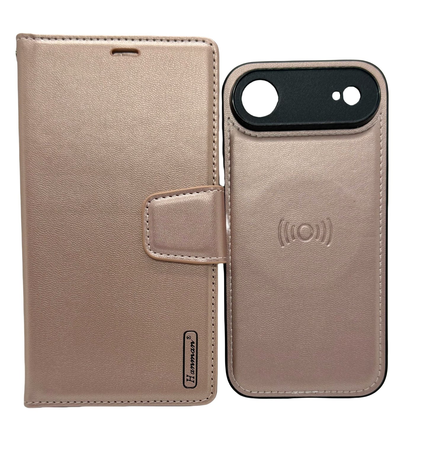Hanman 2-in-1 Detachable Wallet Case for iPhone 17 Air - Rose Gold