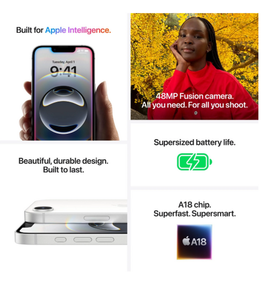 Apple iPhone 16e 128GB - Black [MD1Q4XA] - Australia Stock