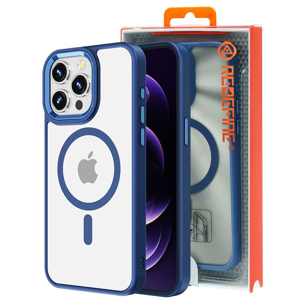 Redefine Metal Camera Lens Transparent MagSafe Case for iPhone 12 / 12 Pro - Blue
