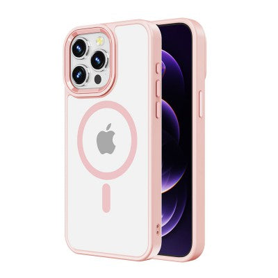 Redefine Metal Camera Lens Transparent Case With MagSafe - iPhone 15 - Pink