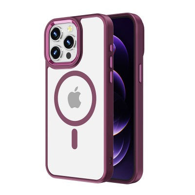 Redefine Metal Camera Lens Transparent Case With MagSafe - iPhone 15 - Wine