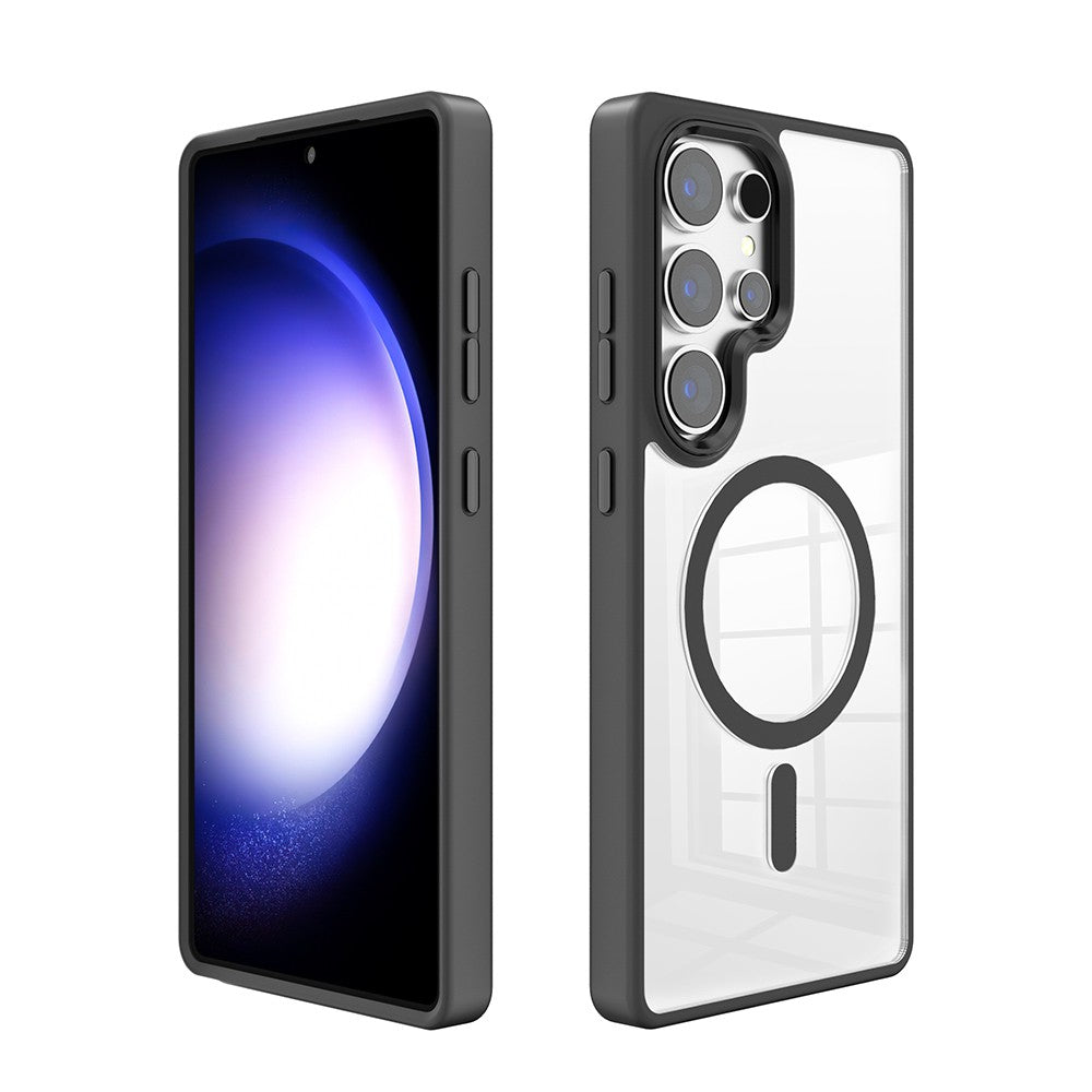 Redefine Metal Camera Lens Transparent MagSafe Case for Samsung Galaxy S25 Ultra - Black