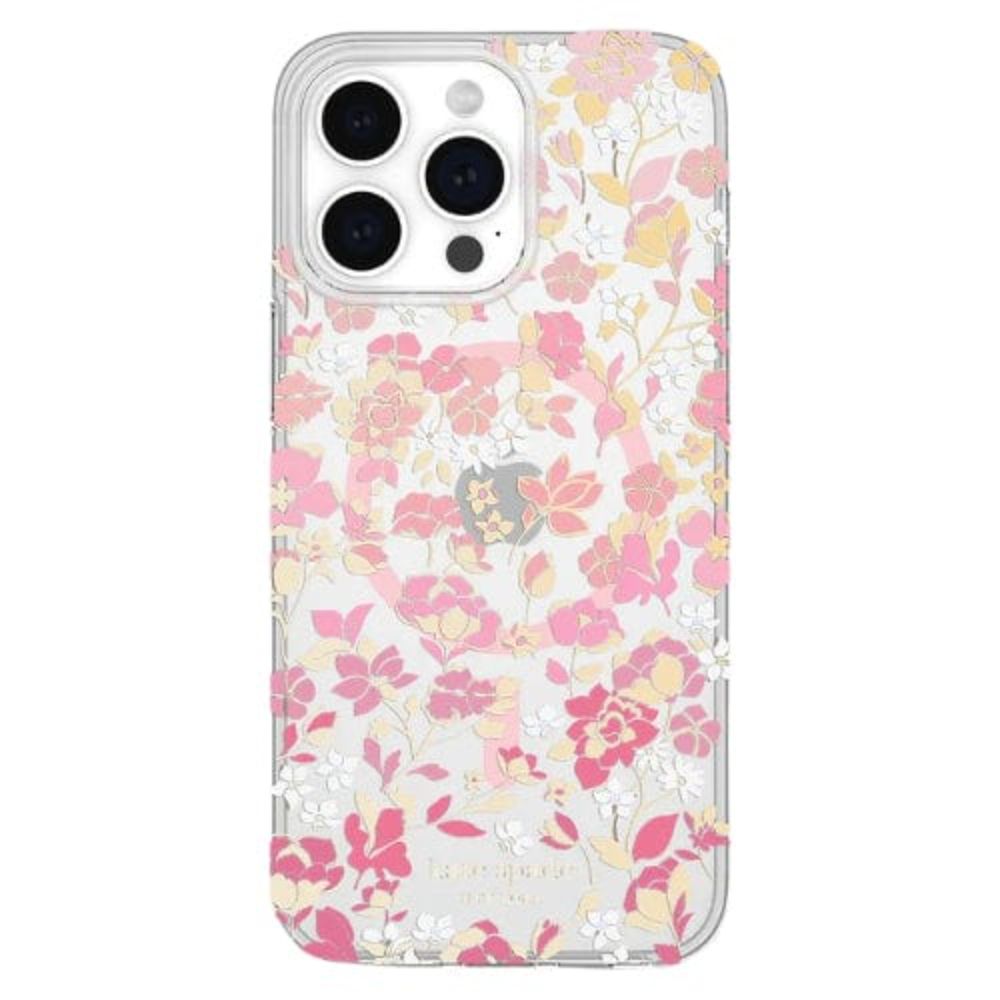 KATE SPADE Hardshell MagSafe Case - iPhone 15 Pro 6.1" (Flowerbed Pink)