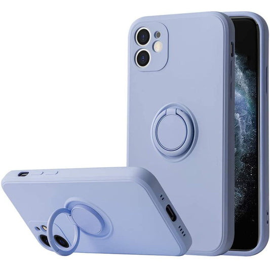 SHOCKPROOF SILICON CASE w/ RING STAND - IPHONE 12 PRO MAX 6.7' PURPLE