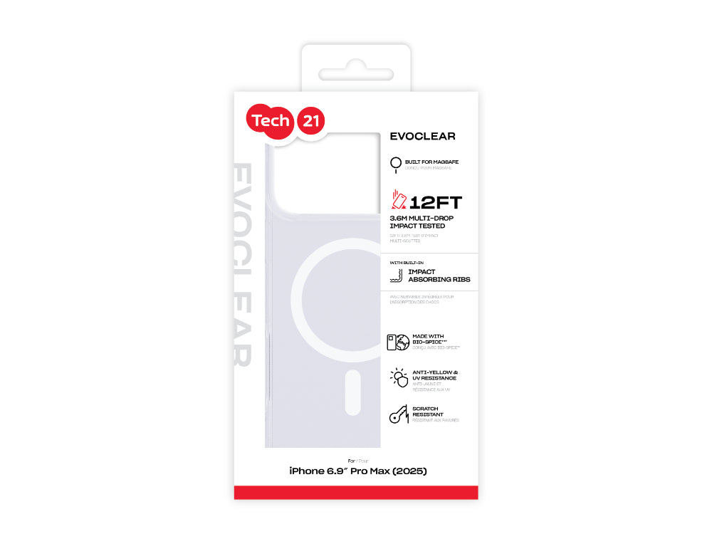 Tech21 evoClear (MagSafe) for iPhone 17 Pro Max - Clear