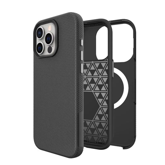 Rhinos Rugged Shockproof Case with Magnetic Ring for iPhone 16 Pro Max - Black