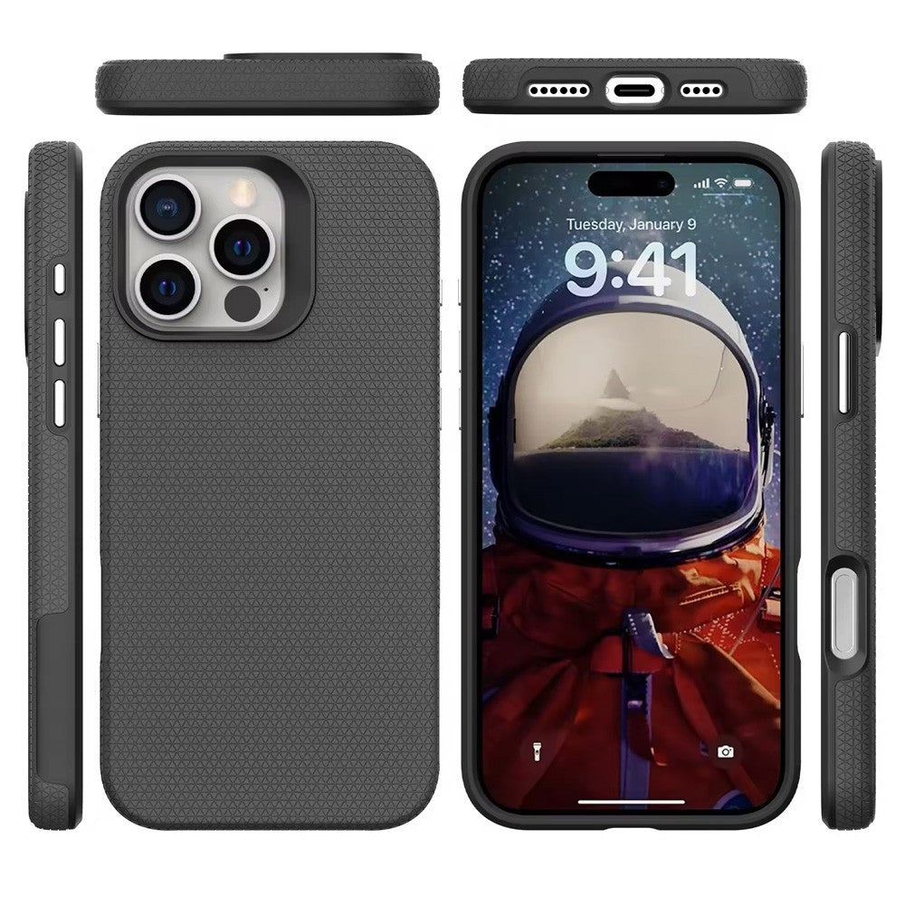 Rhinos Rugged Shockproof Case with Magnetic Ring for iPhone 15 Pro Max - Black