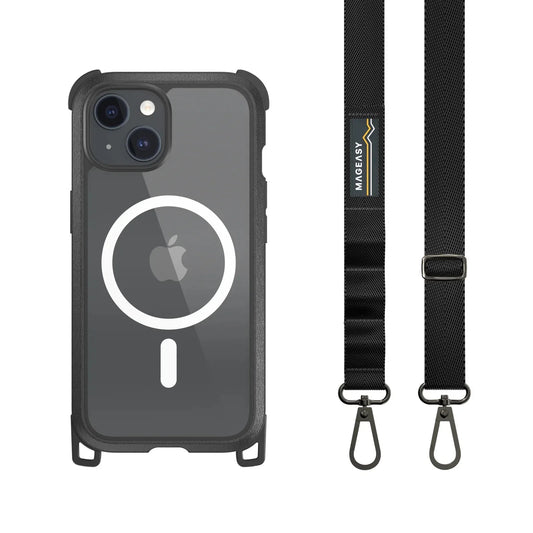 MagEasy - Odyssey M + Strap MagSafe Case - iPhone 15 6.1" - Black