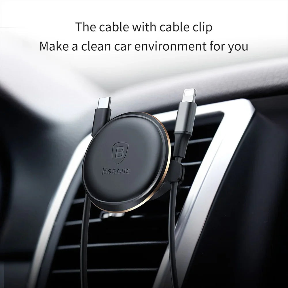 BASEUS Magnetic Air Vent Car Mount Holder with Cable Clip (GOLD)