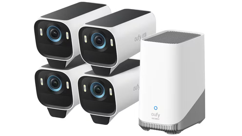 EUFY eufyCam S3 Pro 4-Cam Kit Radar-Powered Motion Detection with 4K MaxColor Vision